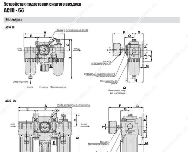 Технические данные SMC AC10–60, лист 3