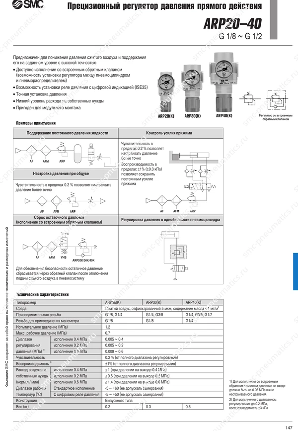 Каталог SMC ARP20–40, лист 1