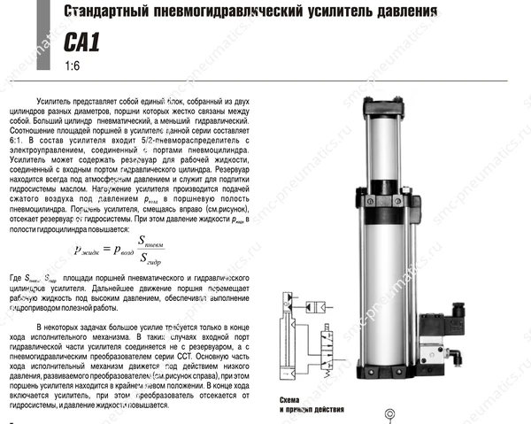 Характеристики усилителя SMC CA1, лист 1