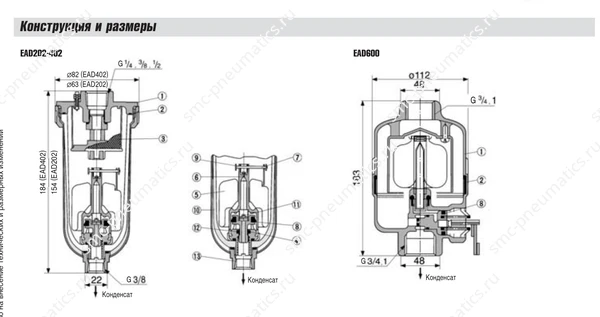 Конструкция и размеры — EAD202–600