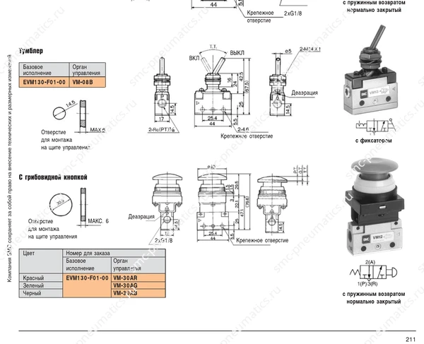 Обозначение, конструкция и размеры SMC EVM130, лист 2
