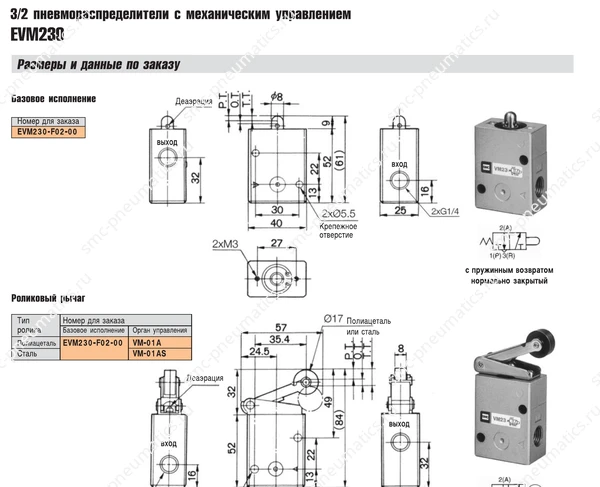 Технические данные SMC EVM230, лист 2