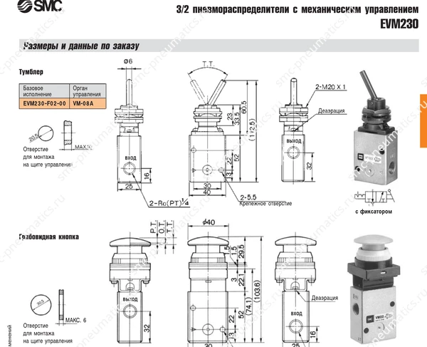 Технические данные SMC EVM230, лист 3