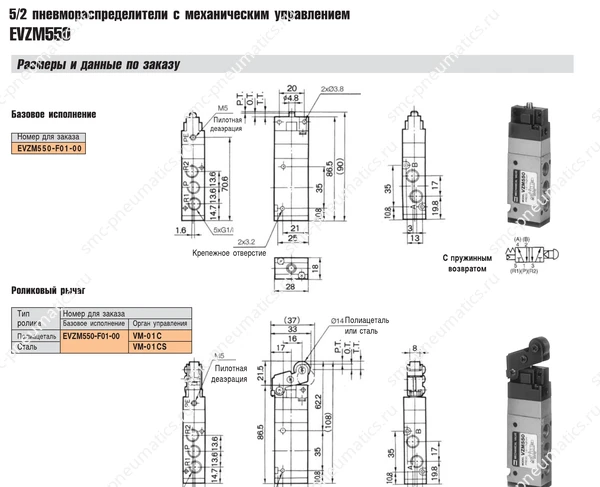Технические данные SMC EVZM550, лист 2