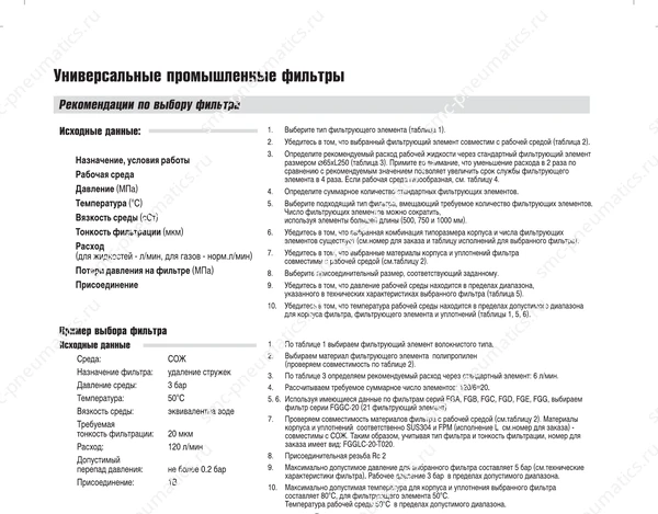 Технические данные SMC FGA–FGG, лист 2