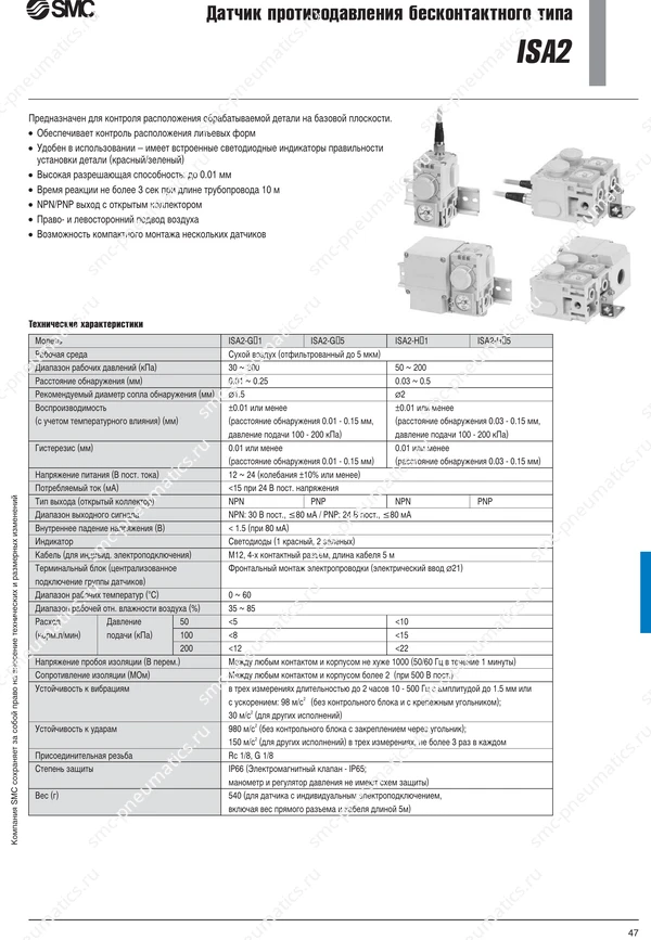 Технические данные ISA2, лист 1