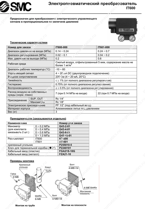 Каталог SMC IT600/IT601, лист 1