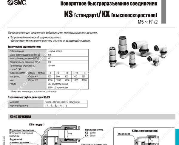 Технические данные SMC KS/KX, лист 1