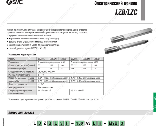 Технические данные SMC LZB/LZC, лист 1