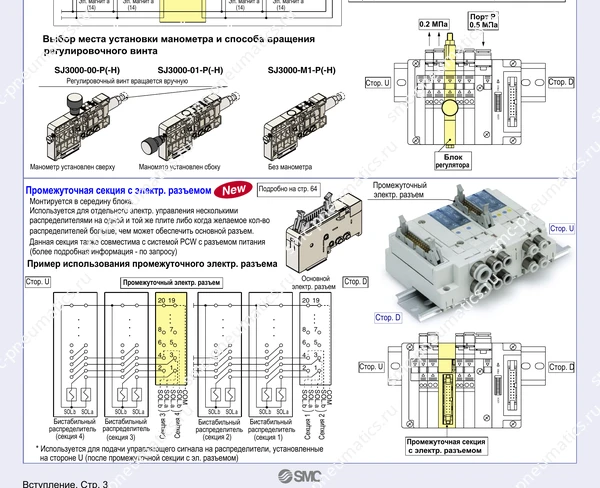 Обозначение, конструкция и размеры SMC SJ2000/3000, лист 4