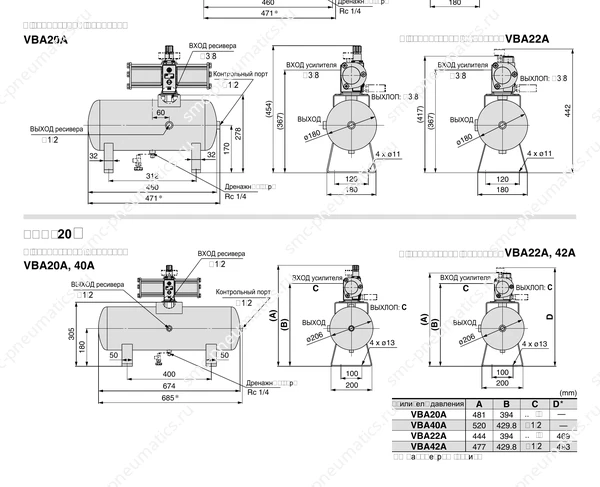 Обозначение, конструкция и размеры SMC VBAT, лист 2