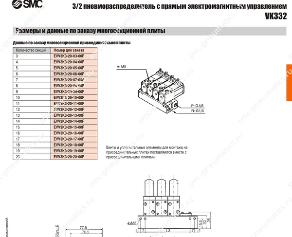 Технические данные SMC VK332, лист 3