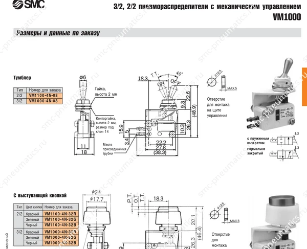 Технические данные SMC VM1000, лист 3