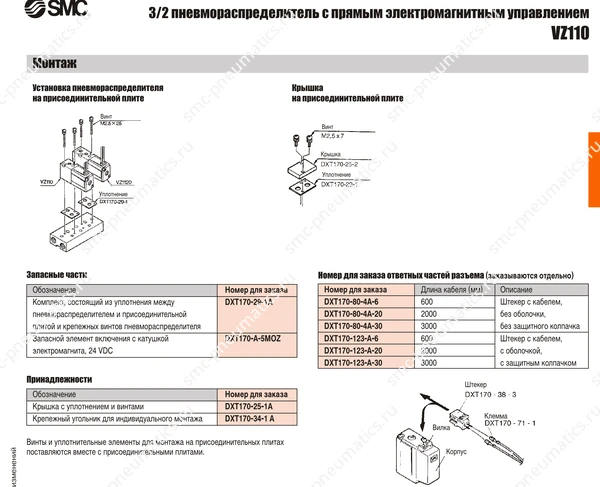 Технические данные SMC VZ110, лист 2