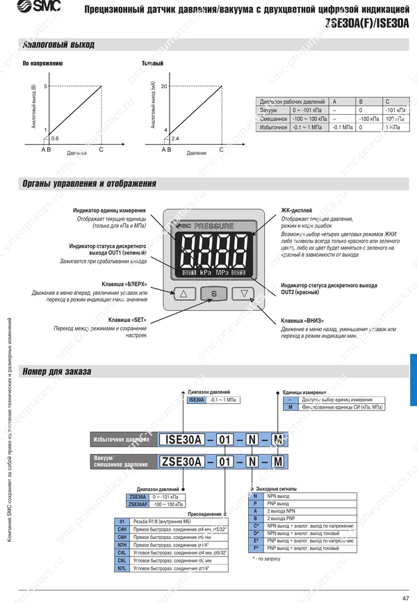 Технические данные ZSE30A ISE30A, лист 3