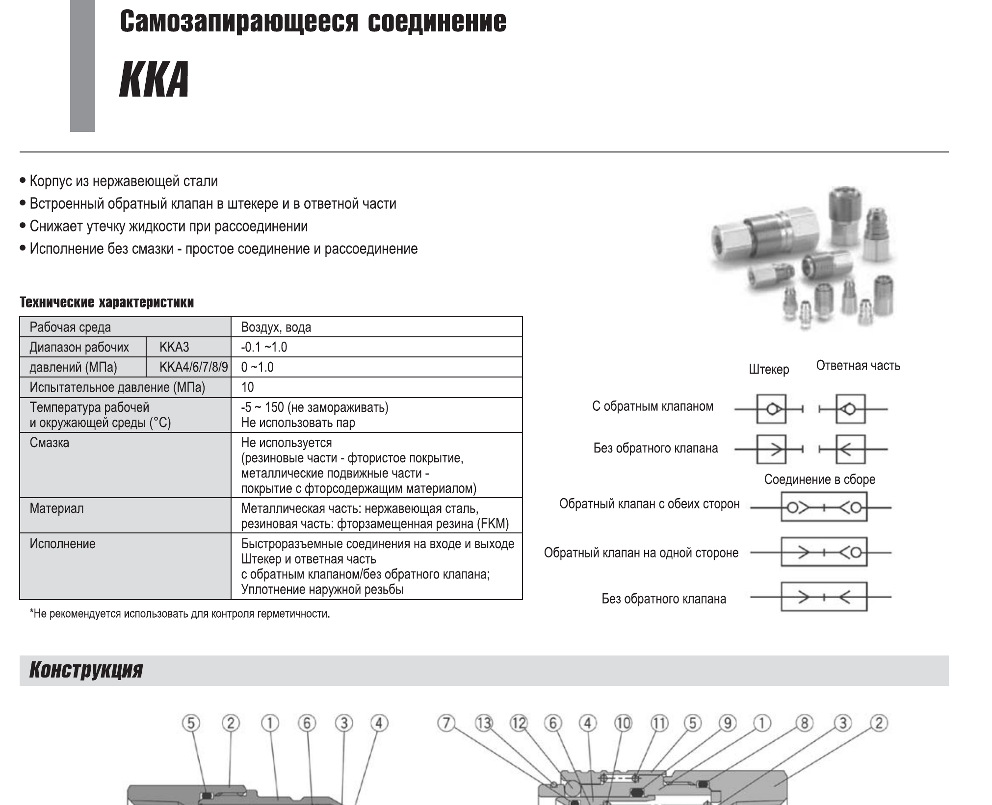 Технические данные SMC KKA, лист 1